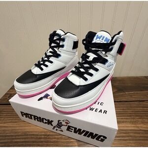 Patrick Ewing Athletics Women's High Top Sneakers White Black Pink Size US 7 NWB